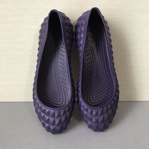 Purple CROCS Ballet Flats with Pyramid Texture